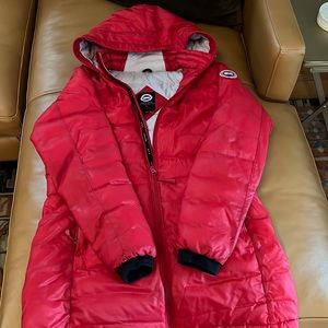 Red Canada Goose packable coat (style # 5061L) size medium used good condition